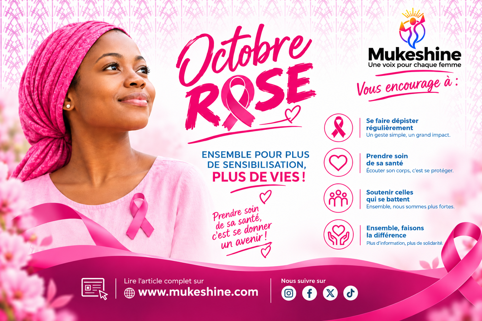 affiche sur la sensibilisation octobre rose